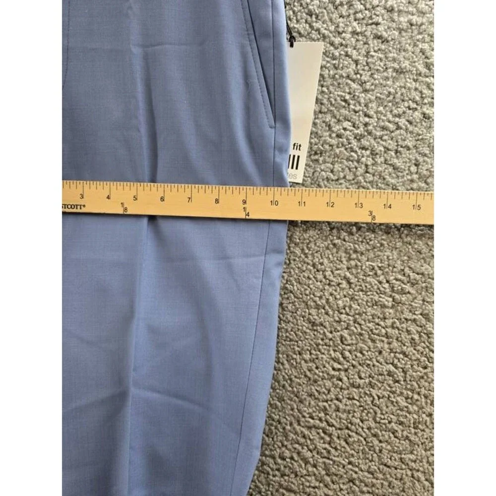Bar III Slim Fit Dress Pants Men's 30Wx32L Light Blue Wool Blend Zip/Button